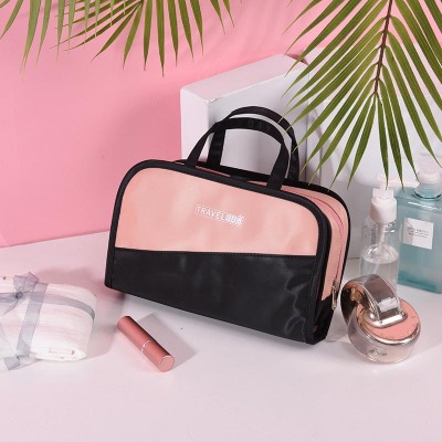 Portable cosmetic bag South Korea simple color cosmetic collection bag 2 pieces