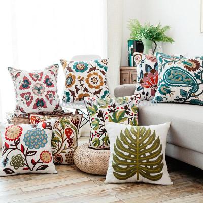 Plant series luye flower pillow cover digital printing cotton linen sofa cushion pillow cover