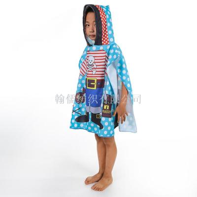 Manufacturers direct pirates beach towel traveling children's shawl absorbent cape