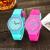 Geneva new silicone candy color simple band drill leisure watch