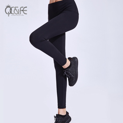 2018 professional running sports fitness pants women's tight stretch mid - high waist breathable sports pants new