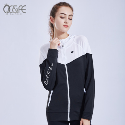 2018 new spring casual jacket women's Korean version running jacket body yoga suit fitness suit