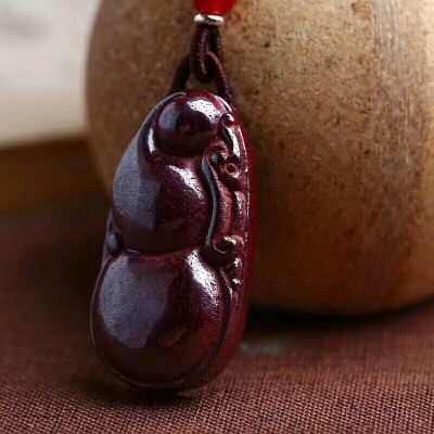 Natural raw ore cinnabar gourd pendant ant to ward off evil spirits