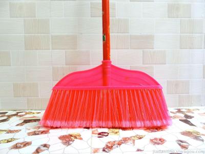 Factory direct sales stand additional thick four rows of hard hair broom plastic broom brush head dustpan handle broom