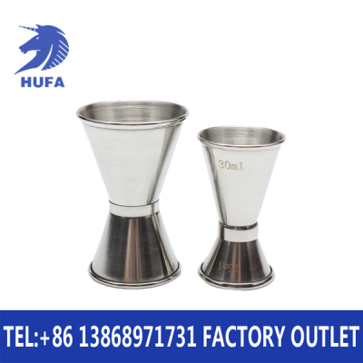 Hot Sale Stainless Steel Double-Headed Measuring Cup Mouth Curling Measuring Cup Ounce Cup Bar Wine Mixer Tools