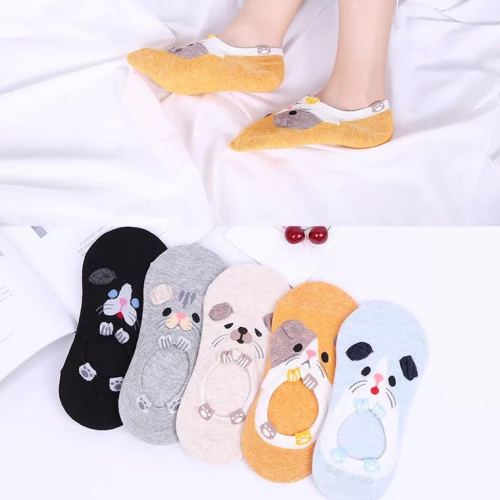 Ankle Socks Women‘s Socks Socks Wholesale Factory Direct Sales， Cartoon Invisible Socks， Pure Cotton Socks