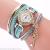 New rivet winding bracelet with diamond lucky grass pendant decoration watch