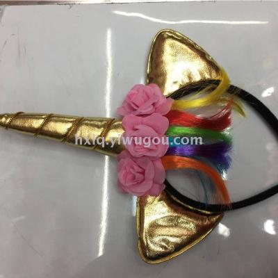 Colorful unicorn hand-knotted headband hair accessories