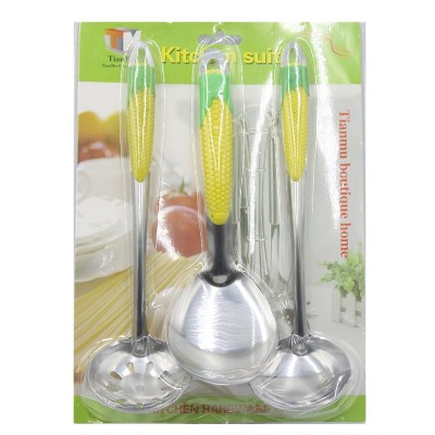 TM kitchen tool sanding scoop 3 - piece corn handle scoop spoon set