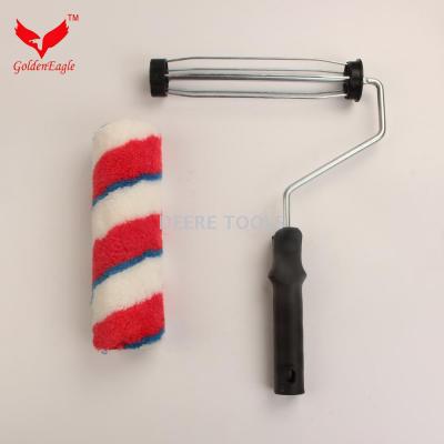 Wide red and blue four ribs paint brush roller brush