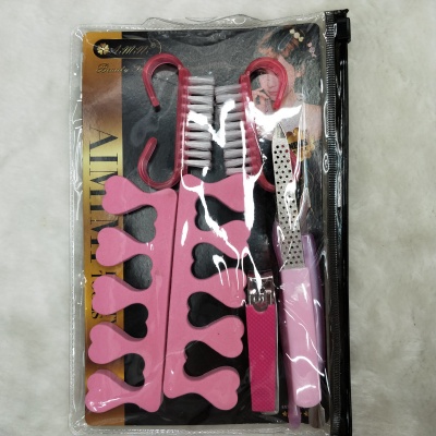 Nail clippers for 8 pieces of manicure kit: remove dead skin, fork, nail clippers, file, and nail tips