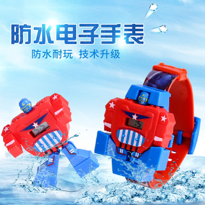Children's Transformer Watch toy cartoon Transformer Robot Kindergarten Student Watch