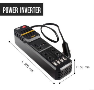 Vehicle inverter 12v to 220v 200W 4 USB power converter boosters