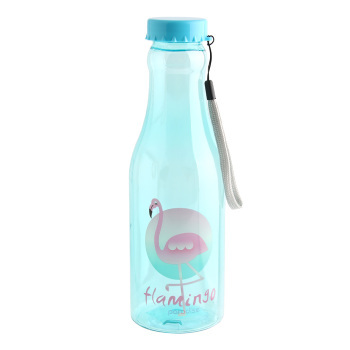 transparent soda bottle water cup large flamingo beverage bottle sealed leak-proof with rope handle drop-resistant soda cup