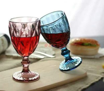 Color lead-free glass wine glass European style, vintage cameo champagne glass, glass wine glass,