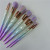 Factory Direct Sales 7 Spiral Makeup Brushes Colorful Gradient Bristle Unicorn Powder Foundation Brush Beauty Tools