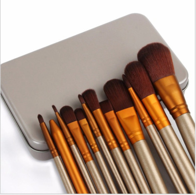 Factory Direct Sales NK Makeup Brush 12 Gold Iron Boxed Professional Makeup Makeup Brushes Set One Piece Dropshipping