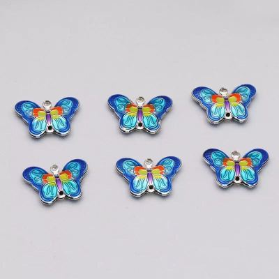 Cloisonne Double-Sided Dripping Iron Butterfly Xiuhe Ornament Pendant Festive Craft Accessories Wholesale