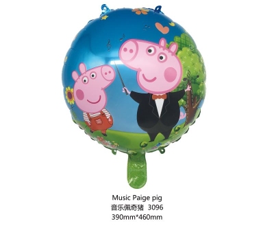Cartoon music Peppa Pig 18-inch round aluminum film Balloon Birthday Party Children's Toy balloon