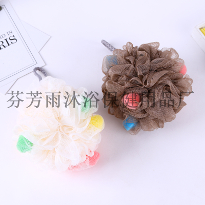 Large colorful mixed color bath bath ball bath flower Lovely Scrub bath rub back Bubble bath with bath towel