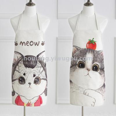 Aprons cute cat lovers fashion sleeveless cloth art home kitchen baking and cooking