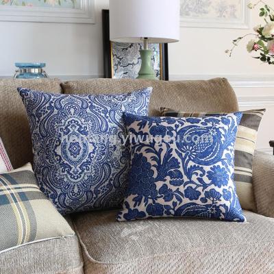 Neoclassic Chinese style decorates model room sofa to hold pillow