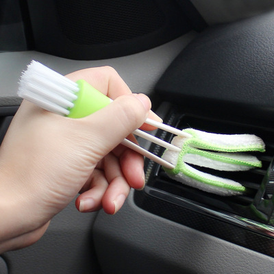 Car Supplies Multifunctional Double-Headed Cleaning Brush Air Conditioner Air Outlet Cleaning Brush Cleaning Brush Keyboard Brush