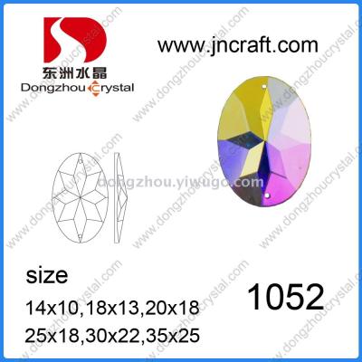 DZ-1052 oval glass mirror beads for jewelry accessories