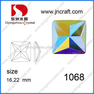 DZ-1068 square glass mirror beads for jewelry accessories