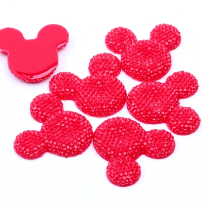 Mickey Head 5pcs/lot 30x35mm Many Colors Resin Rhinestone Flatback Cabochon DIY Crafts Scrapbooking Jewelry Making 