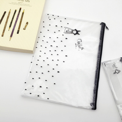A4 / a5 / b6 transparent zipper bag file bag student test paper bag examination file folder