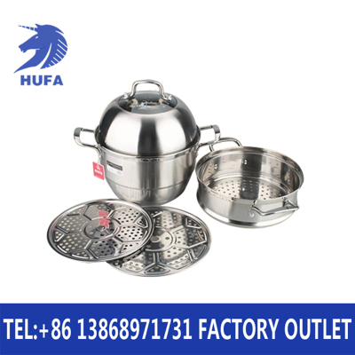 Christmas Gift Stainless Steel Multi-Layer Steamer with Steaming Rack Thickened Compound Bottom Steamer Soup Pot