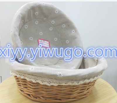 Handwork wicker plaits bread basket to receive basket sundry basket desktop receives cloth art to buy content