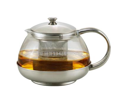 High quality stainless steel visual filter screen temperature - resistant glass tea set bubble teapot