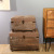 Custom-made American country solid wood two-piece set includes flax breathable sofa stool