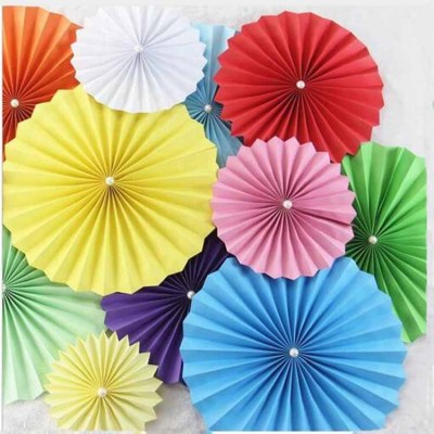 New product 15cm6 inch paper flower fan European and American creative paper flower white Christmas dance decoration flower fan 2017
