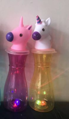 Cartoon doll Cup with lights unicorn dinosaur cup cold drink cup