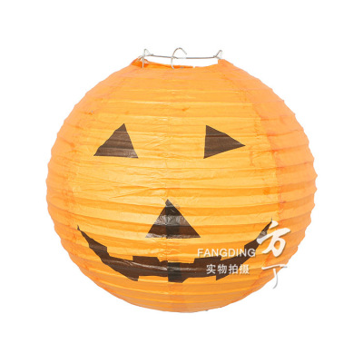 The factory wholesale 6 \\\"15CM Halloween decoration Lantern Festival terror pumpkin paper shop