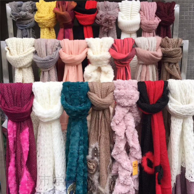 Woollen scarf wholesale knitted scarf floor stand wholesale cape 5 yuan model giveaway lady autumn winter