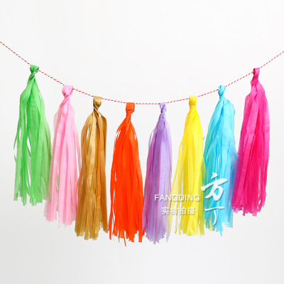 Bobo ball color paper tassel Spring Festival wedding birthday party venue decoration DIY paper tassel can be processed