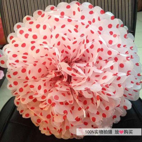 6 inch 15cm polka dot paper flower ball wedding party supplies， festival decorations