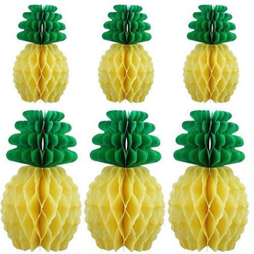 cross-border hot selling hawaii holiday decoration summer pineapple honeycomb ball fruit shaped decorative honeycomb ball