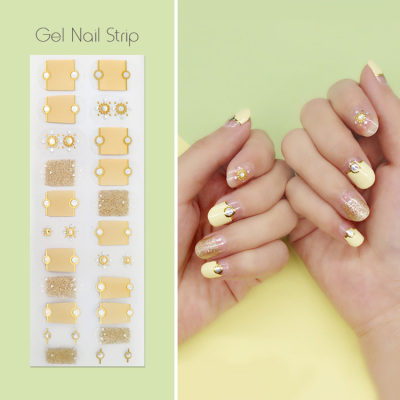 New Breathable Ultra-Thin Nail Sticker Fresh Goose Yellow Non-Curling Super Fit in Stock Wholesale