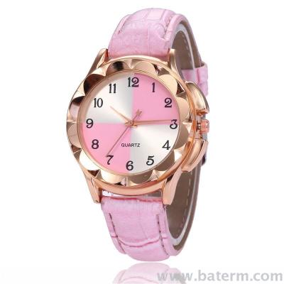 The new fashion is selling round crisp 1-12 digital belt ladies watch quartz watch