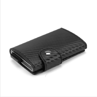 Automatic pu wallet aluminum alloy card bag anti-magnetic anti-theft anti-theft RFID bank credit card bag