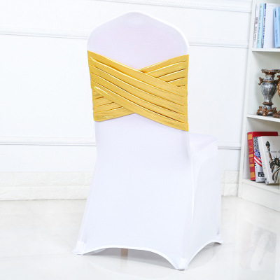 The hotel's non-fastening elastic chair cover can be customized wholesale seat back flower decoration with a colored seat back trim