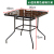 Folding Glass Table Iron Glass round Coffee Table Black Glass Folding Table