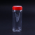 Red cover cylinder - shaped 100% transparent pen holder ball pen brush writing pen storage container