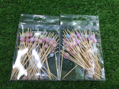 Disposable Fruit Toothpick Bamboo Stick Fruit Fork Creative Cocktail Stick Sandwich Decorative Pick Disposable Cake Label