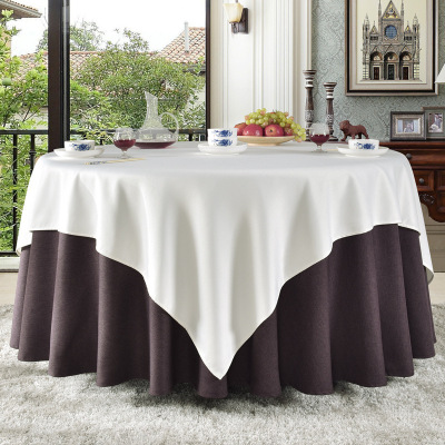 The tablecloth of The hotel is big round tablecloth double layer cloth art turntable cover circle hotel tablecloth is simple and modern